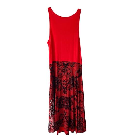 Desigual Red Black Tank Dress Sleeveless Knee Length size medium - Picture 5 of 8